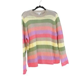 CATO Colorful knit Striped Sweater, women's large